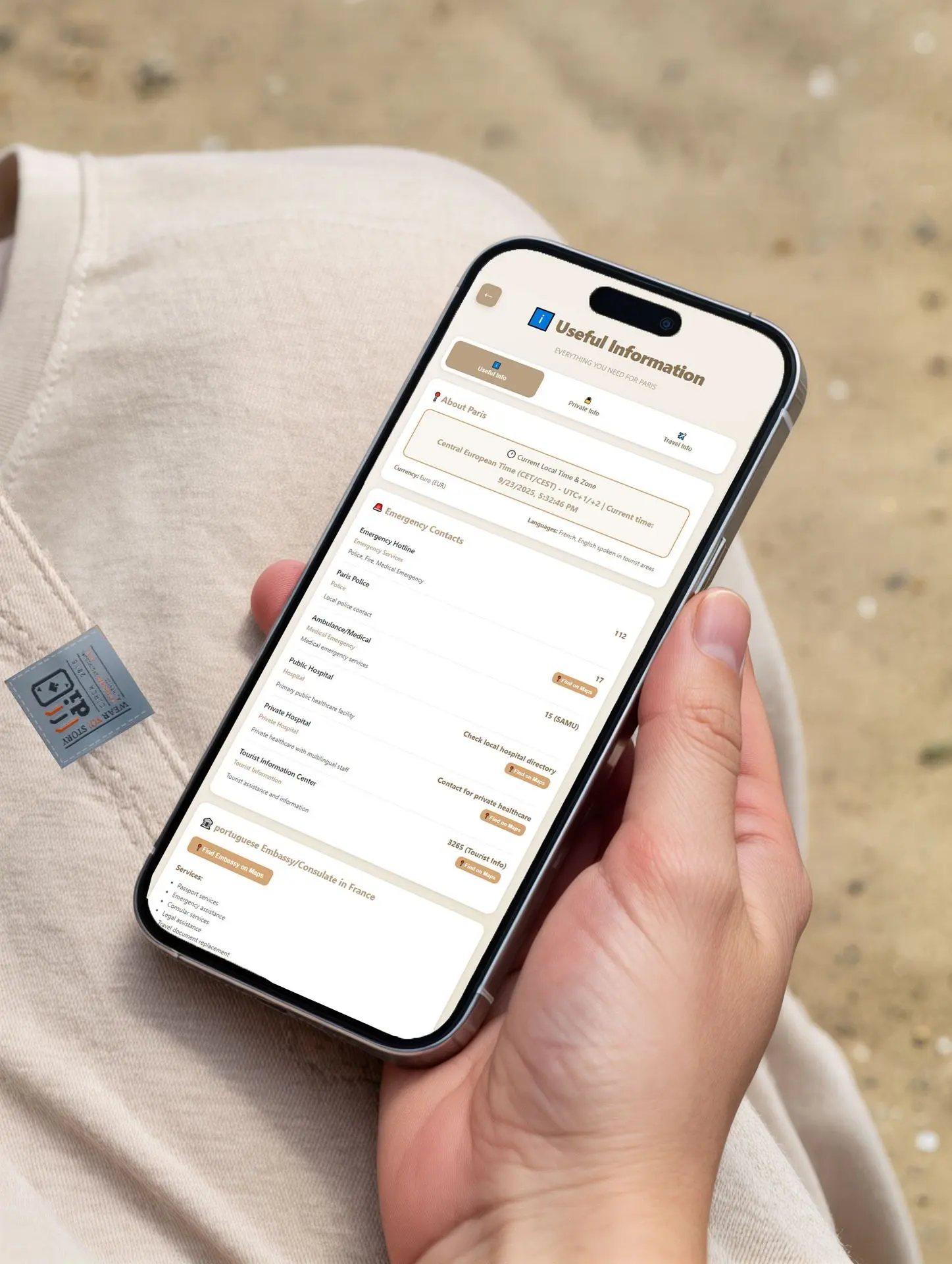 un chip NFC en la camiseta desbloquea toda la información útil de un viaje
