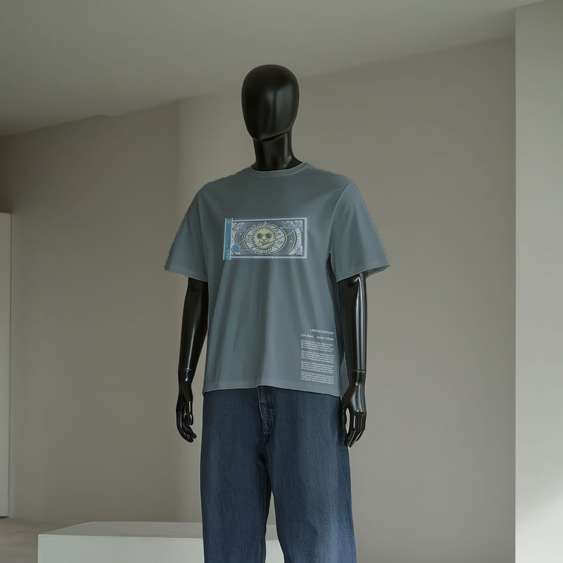 Mockup de camiseta co-firmada DIAS x concept store París