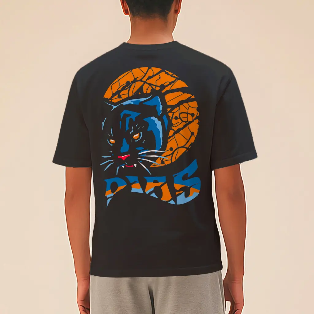Camiseta Oversized Negra “Puma Interno” – Algodón Orgánico | DIAS